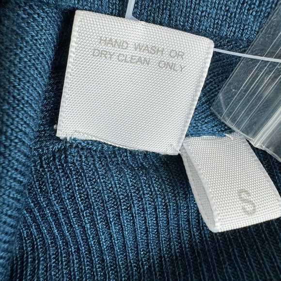 KOKUN blue long sleeve scoop neck cashmere& bamboo sweater, size S, NWOT - Picture 7 of 9